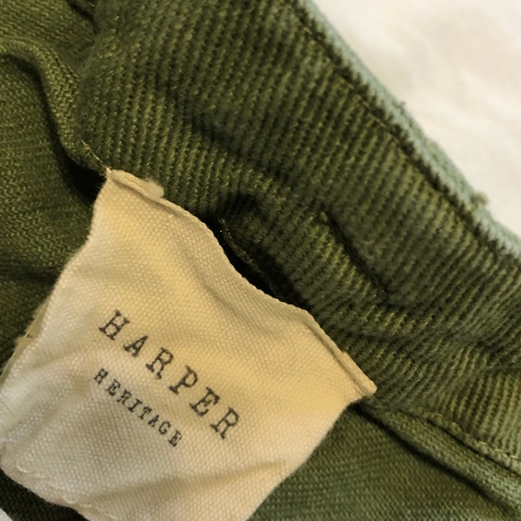 Francesca’s Harper Heritage Mini Skirt Paper Bag Belt Green - Picture 4 of 5